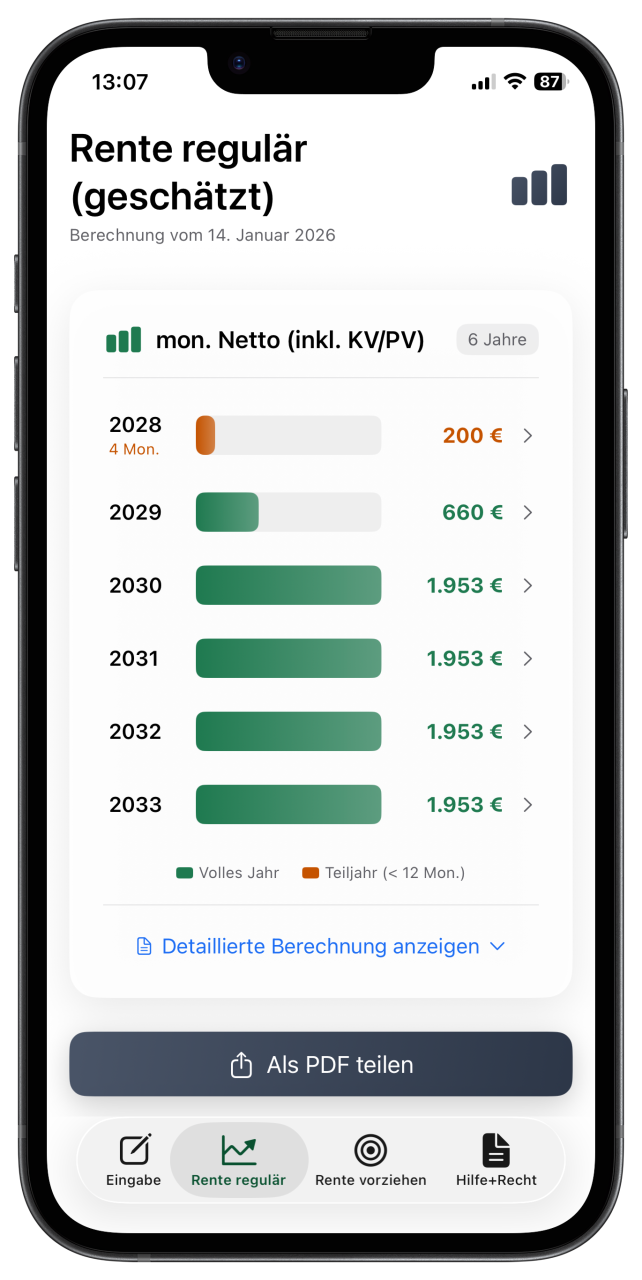 RentenApp Orientierungswert